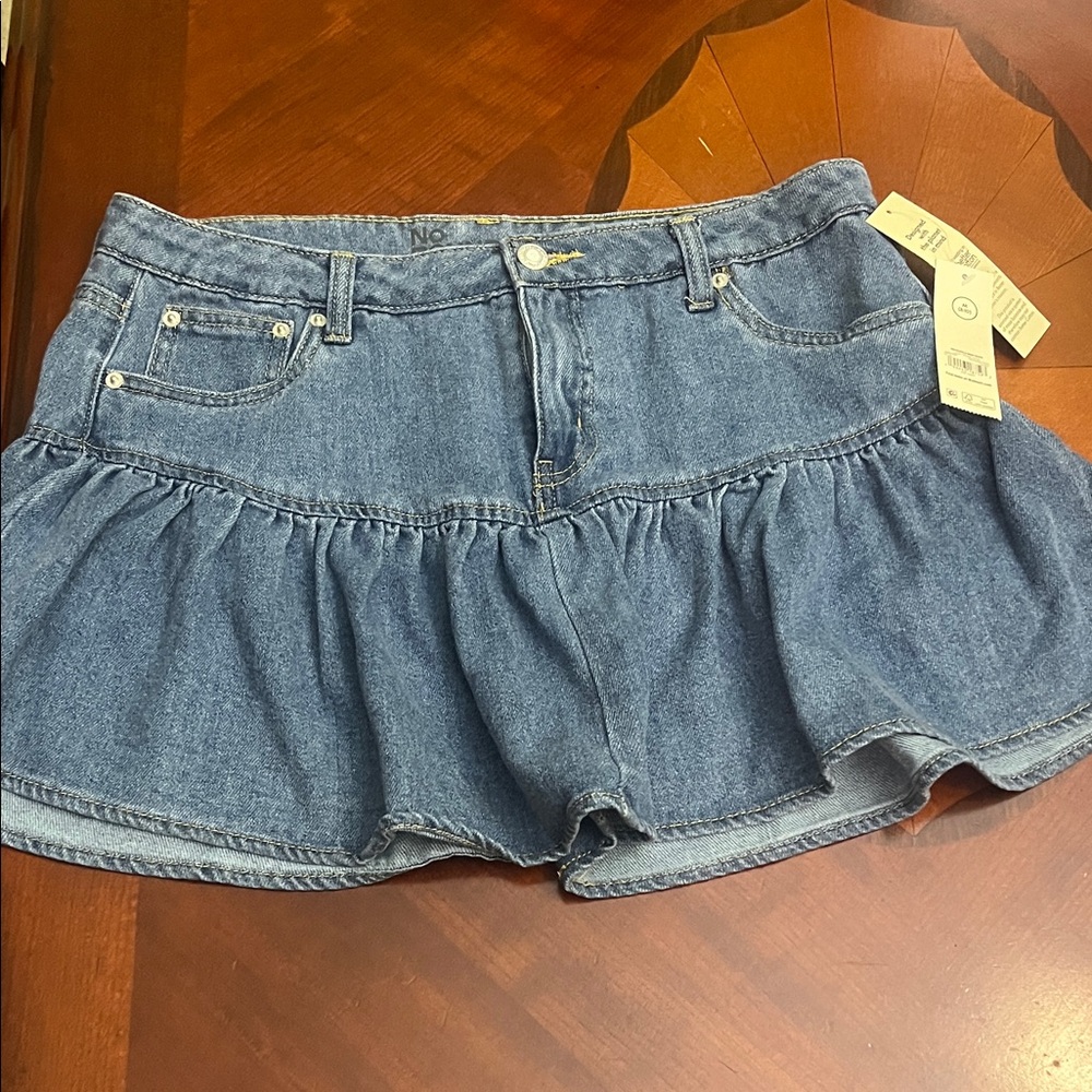 No Boundaries Blue Denim Mini Skirt